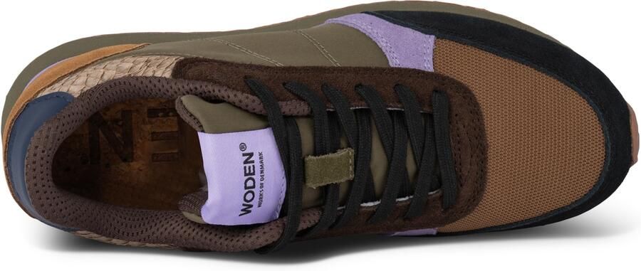 WODEN Sneakers laag 'Ronja' bruin olijfgroen lavendel zwart - Foto 4