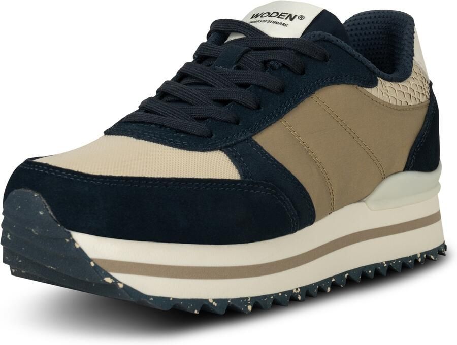Woden Ronja Plateau Sneaker met Color-Blocked Details Multicolor Dames