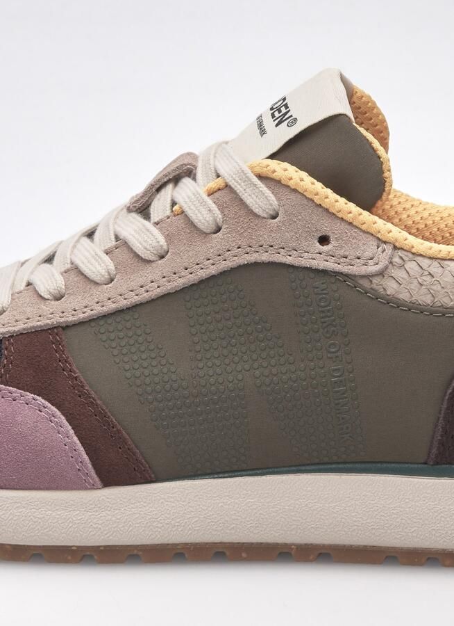 Woden Ronja suède sneakers groen paars bruin - Foto 7