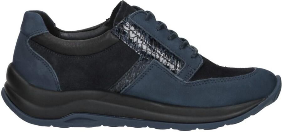 Wolky Veterschoenen Comrie blauw combi leer