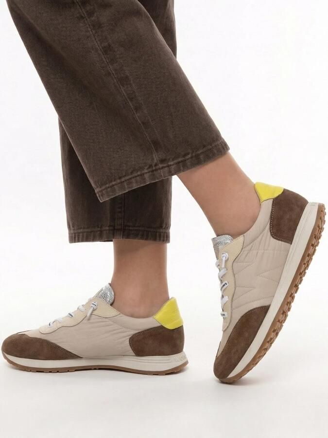 Wonders Towanda02 beige leren sneakers - Foto 4