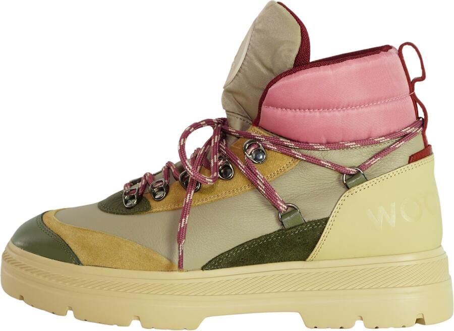 WOOLRICH Veterboots Dames Retro Hiking Boot Gum Leer Groen