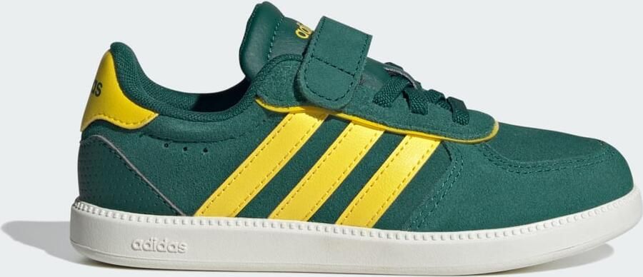 Adidas Sportswear Breaknet imitatieleren leren sneakers Sleek donkergroen geel