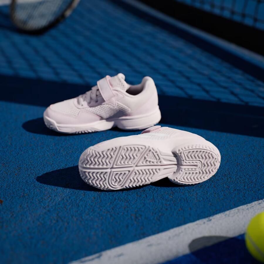 Adidas Perfor ce Courtflash Tennisschoenen Met Klittenband Kids Kinderen Roze - Foto 4