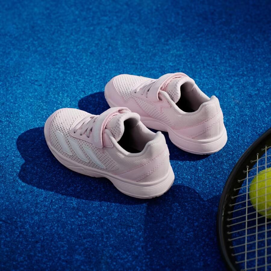 Adidas Perfor ce Courtflash Tennisschoenen Met Klittenband Kids Kinderen Roze - Foto 6