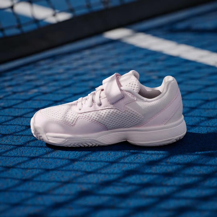 Adidas Perfor ce Courtflash Tennisschoenen Met Klittenband Kids Kinderen Roze - Foto 7