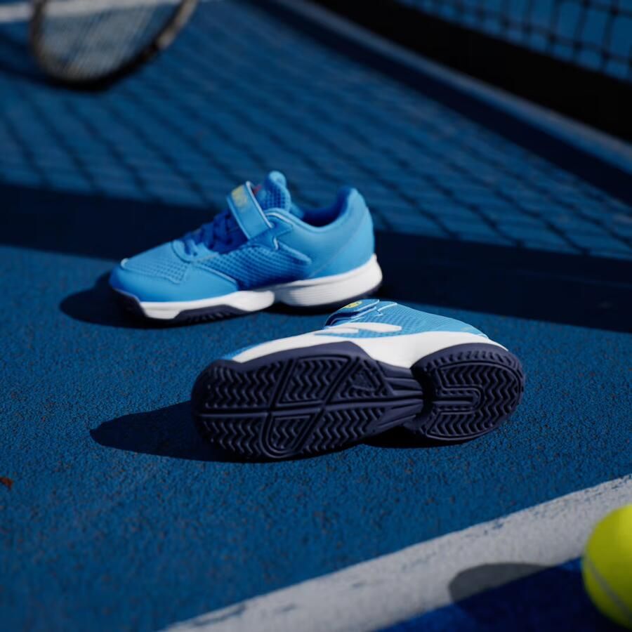 Adidas Perfor ce Courtflash Tennisschoenen Met Klittenband Kids Kinderen Blauw - Foto 4