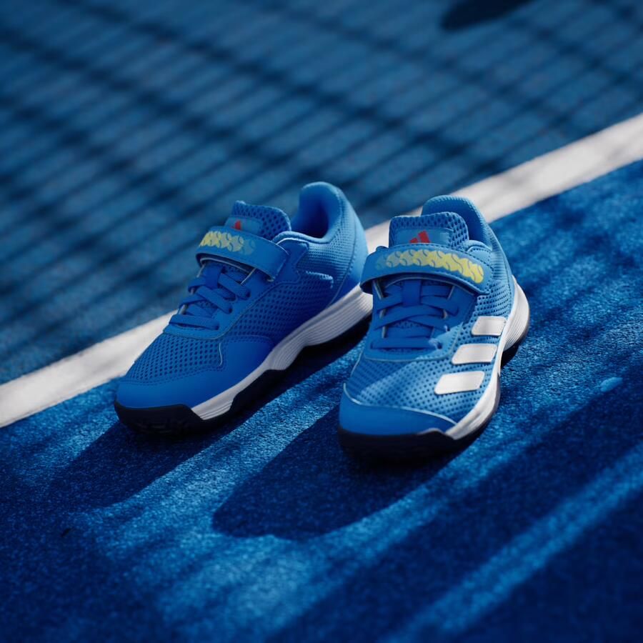 Adidas Perfor ce Courtflash Tennisschoenen Met Klittenband Kids Kinderen Blauw - Foto 5