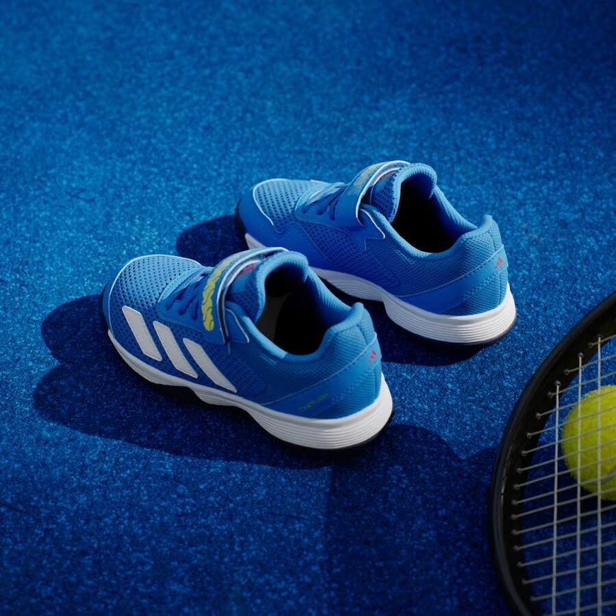 Adidas Perfor ce Courtflash Tennisschoenen Met Klittenband Kids Kinderen Blauw - Foto 6