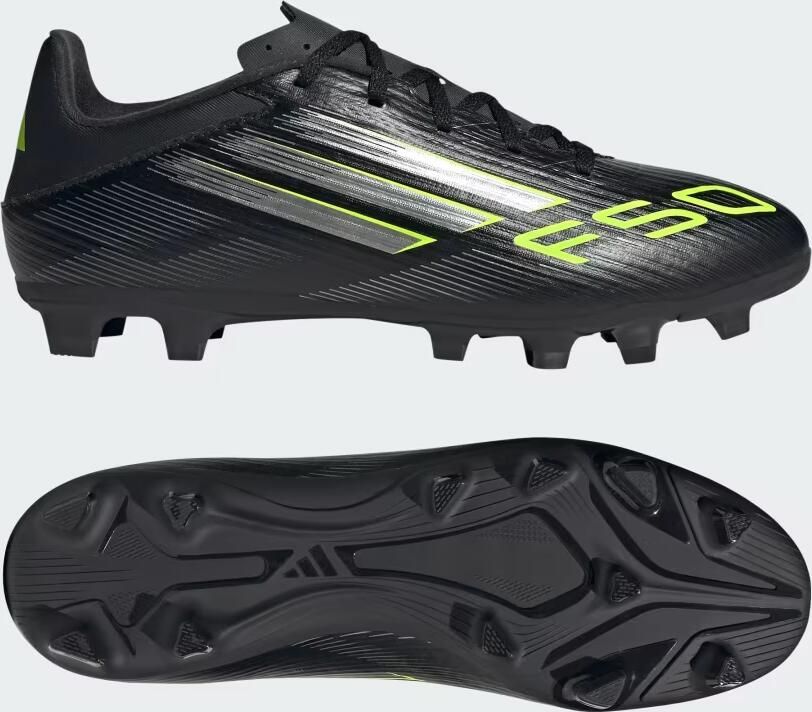Adidas Perfor ce F50 Club FM MG senior voetbalschoenen zwart zilvergrijs geel - Foto 6