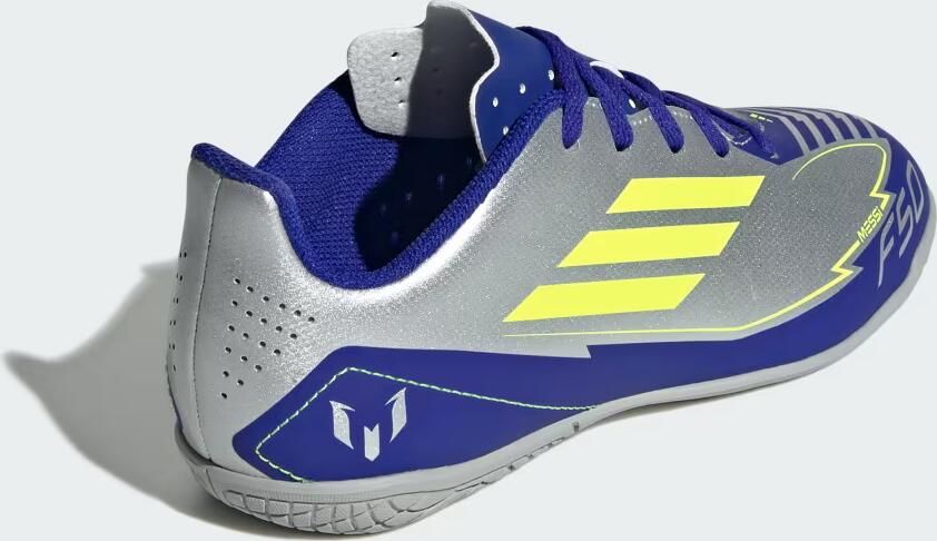 Adidas Perfor ce F50 Club Messi Junior zaalvoetbalschoenen zilver metallic kobaltblauw geel - Foto 7