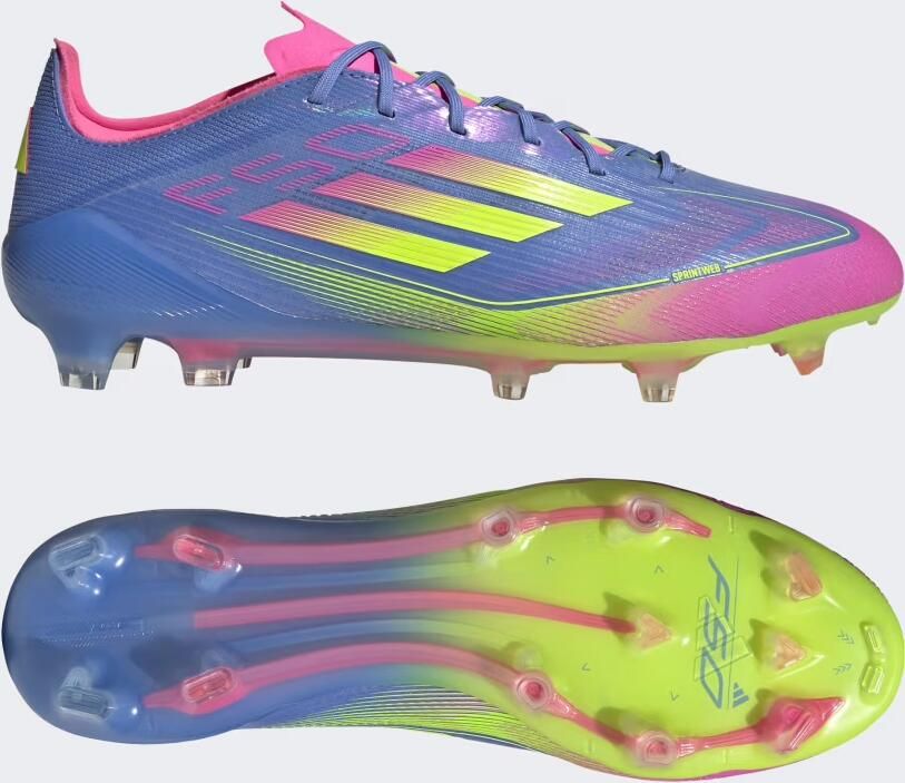 Adidas F50 Elite Gras Voetbalschoenen (FG) Blauw Neongeel Roze
