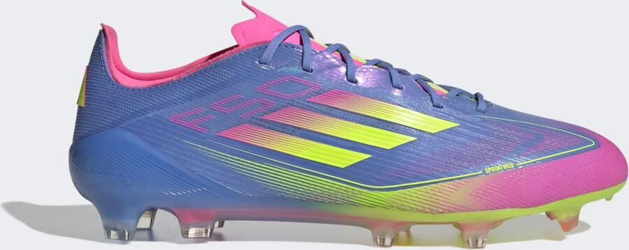 Adidas F50 Elite Gras Voetbalschoenen (FG) Blauw Neongeel Roze - Foto 6