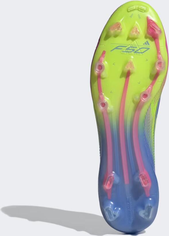Adidas F50 Elite Gras Voetbalschoenen (FG) Blauw Neongeel Roze - Foto 3