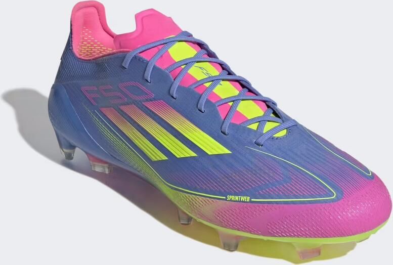 Adidas F50 Elite Gras Voetbalschoenen (FG) Blauw Neongeel Roze - Foto 5
