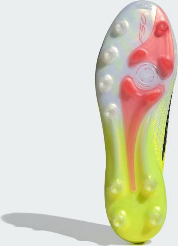 Adidas F50 Elite Veterloze Kunstgras Voetbalschoenen (AG) Neongeel Zwart Rood - Foto 4