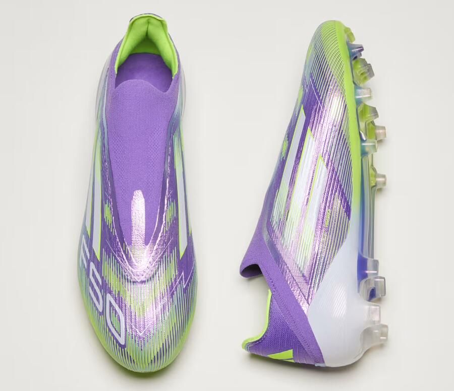 Adidas F50 Elite Veterloze Gras Voetbalschoenen (FG) Paars Wit Neongeel - Foto 9