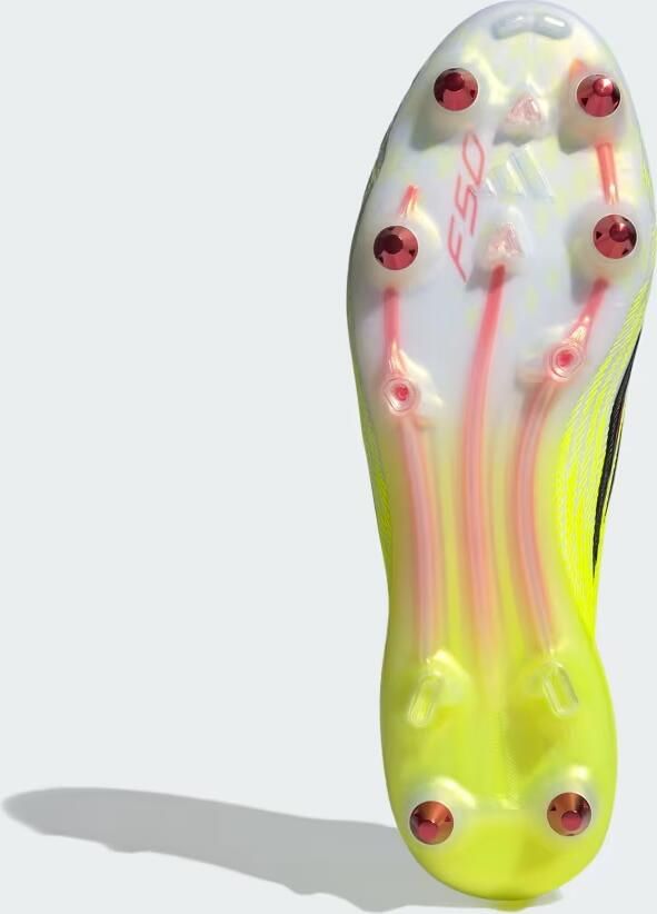 Adidas F50 Elite Veterloze IJzeren-Nop Voetbalschoenen (SG) Neongeel Zwart Rood - Foto 4