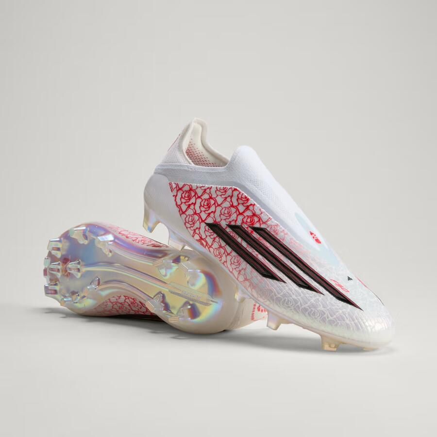 Adidas F50 Lamine Yamal Elite Veterloze Gras Voetbalschoenen (FG) Wit Felrood Zwart - Foto 3
