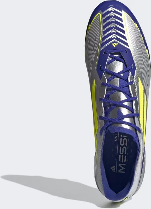 Adidas F50 Messi Elite Gras Voetbalschoenen (FG) Zilver Donkerblauw Geel - Foto 3