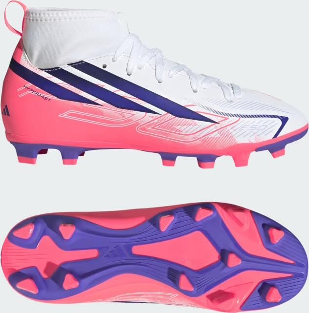 Adidas F50 Hyperfast Club Mid Fg mg Junioren Voetbalschoenen Wit 1 2 Kinderen - Foto 2