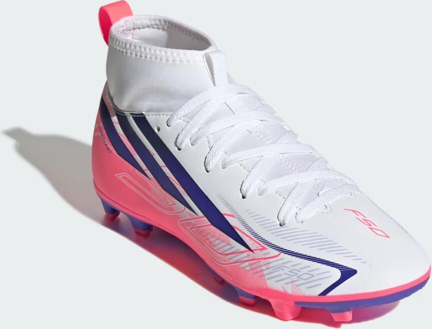 Adidas F50 Hyperfast Club Mid Fg mg Junioren Voetbalschoenen Wit 1 2 Kinderen - Foto 3