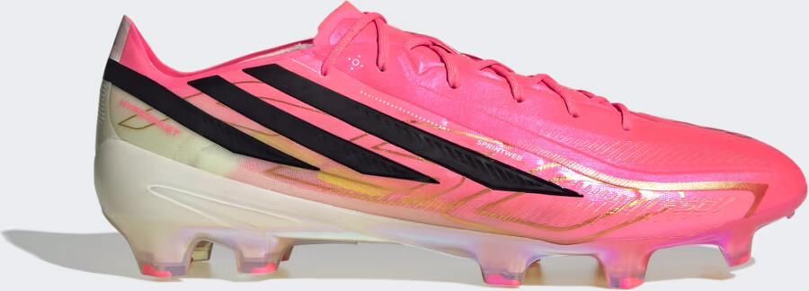Adidas F50 Hyperfast Elite Gras Voetbalschoenen (FG) Felroze Zwart Goud Wit