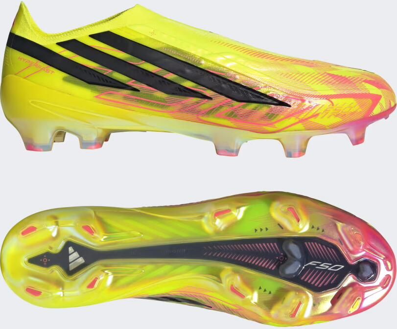 Adidas F50 Hyperfast Elite Too Light Veterloze Gras Voetbalschoenen (FG) Neongeel Zwart Roze