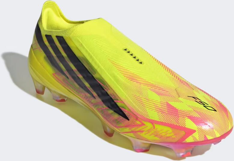 Adidas F50 Hyperfast Elite Too Light Veterloze Gras Voetbalschoenen (FG) Neongeel Zwart Roze - Foto 5