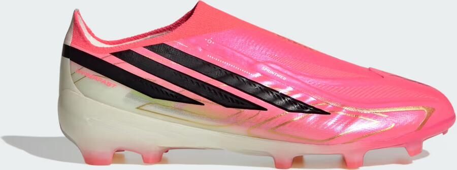 Adidas F50 Hyperfast Elite Veterloze Gras Voetbalschoenen (FG) Kids Felroze Zwart Goud Wit - Foto 2
