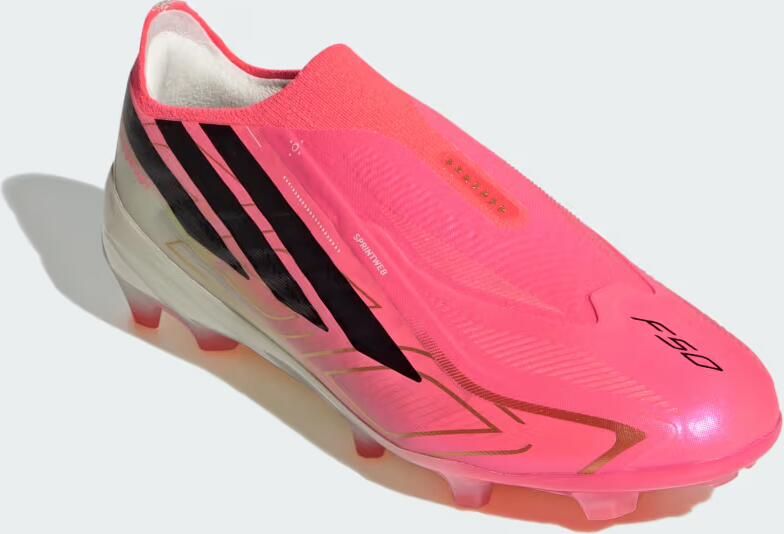 Adidas F50 Hyperfast Elite Veterloze Gras Voetbalschoenen (FG) Kids Felroze Zwart Goud Wit - Foto 5