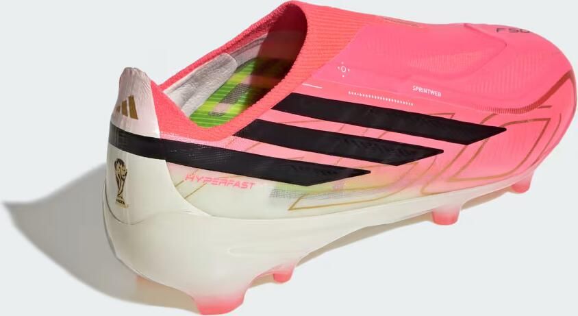 Adidas F50 Hyperfast Elite Veterloze Gras Voetbalschoenen (FG) Kids Felroze Zwart Goud Wit - Foto 6