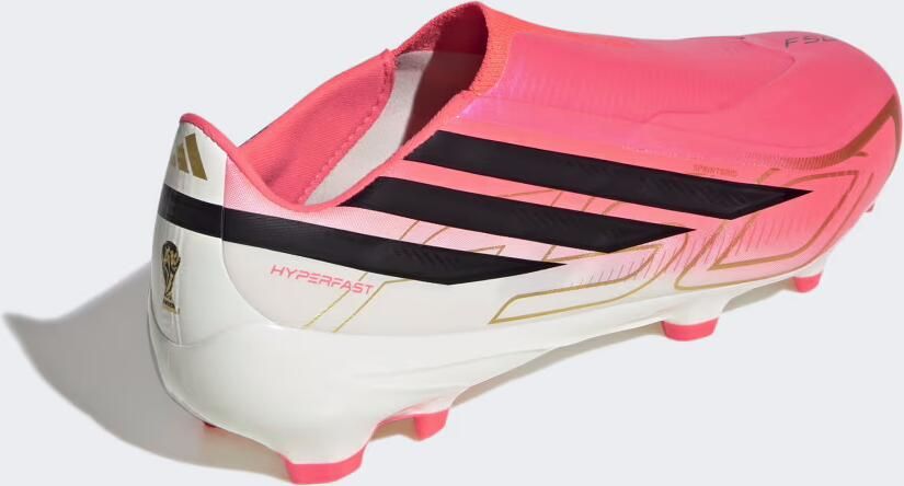 Adidas F50 Hyperfast League Veterloze Gras Voetbalschoenen (FG) Felroze Zwart Goud Wit - Foto 7