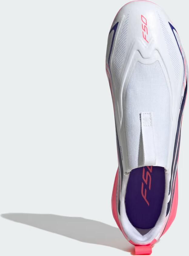 Adidas F50 Hyperfast League Laceless Fg Junioren Voetbalschoenen Wit 1 2 Kinderen - Foto 4