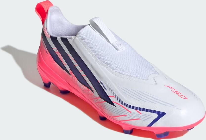 Adidas F50 Hyperfast League Laceless Fg Junioren Voetbalschoenen Wit 1 2 Kinderen - Foto 6