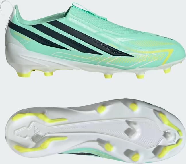 Adidas F50 Hyperfast League Laceless Fg Junioren Voetbalschoenen Groen 1 2 Kinderen - Foto 3