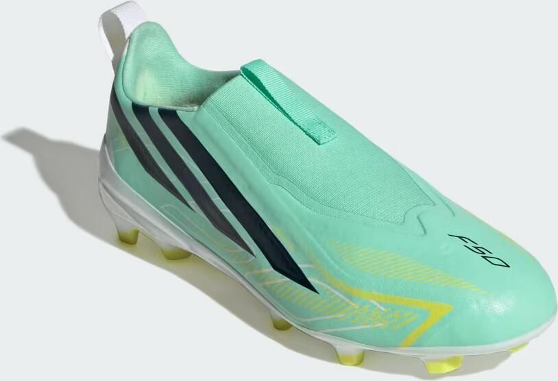 Adidas F50 Hyperfast League Laceless Fg Junioren Voetbalschoenen Groen 1 2 Kinderen - Foto 5
