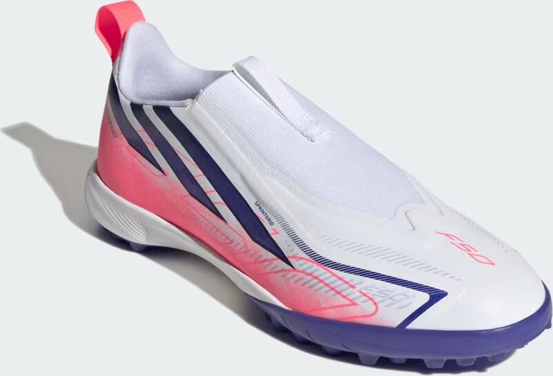 Adidas F50 Hyperfast League Laceless Tf Junioren Voetbalschoenen Wit 2 3 Kinderen - Foto 5