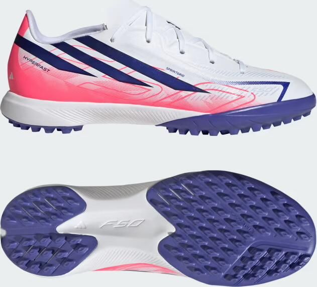 Adidas F50 Hyperfast League Tf Junioren Voetbalschoenen Wit 1 2 Kinderen - Foto 2
