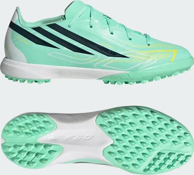 Adidas F50 Hyperfast League Tf Junioren Voetbalschoenen Groen 1 2 Kinderen - Foto 2