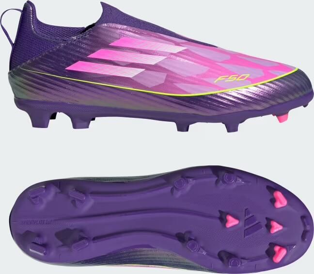 Adidas Perfor ce F50 LEAGUE Laceless Firm Ground Voetbalschoenen Kids Kinderen Paars - Foto 7