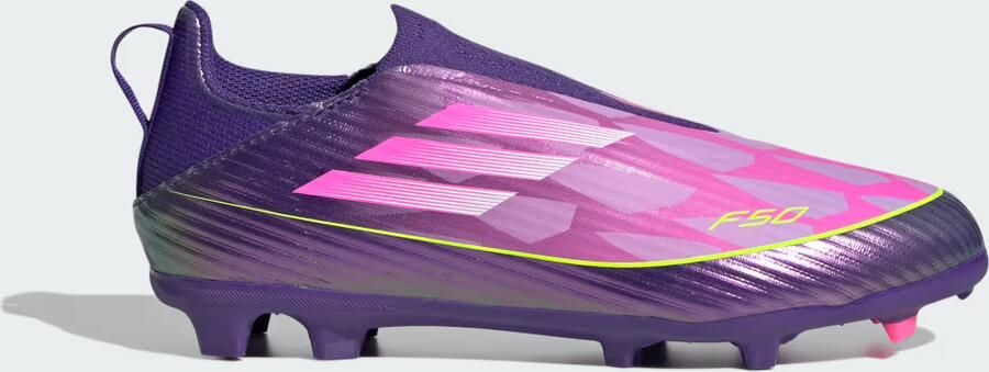 Adidas Perfor ce F50 LEAGUE Laceless Firm Ground Voetbalschoenen Kids Kinderen Paars - Foto 6