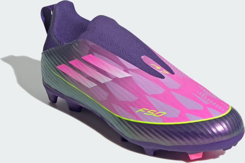 Adidas Perfor ce F50 LEAGUE Laceless Firm Ground Voetbalschoenen Kids Kinderen Paars - Foto 4