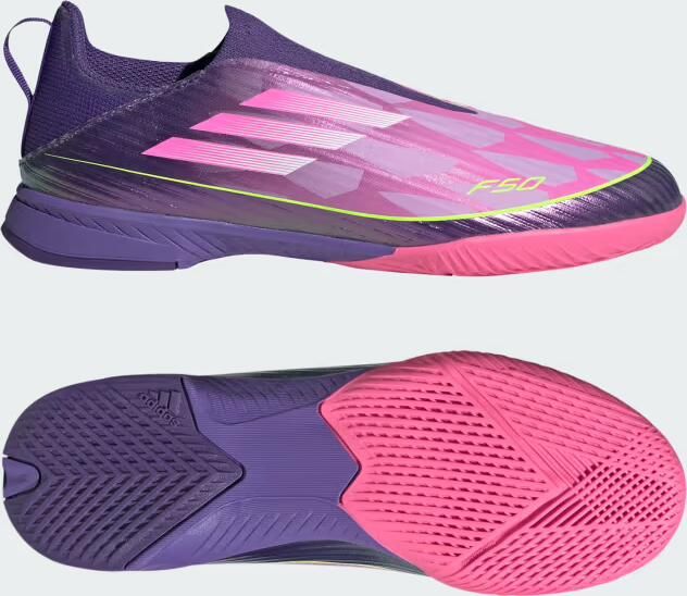 Adidas Perfor ce F50 LEAGUE Laceless Indoor Voetbalschoenen Kids Kinderen Paars