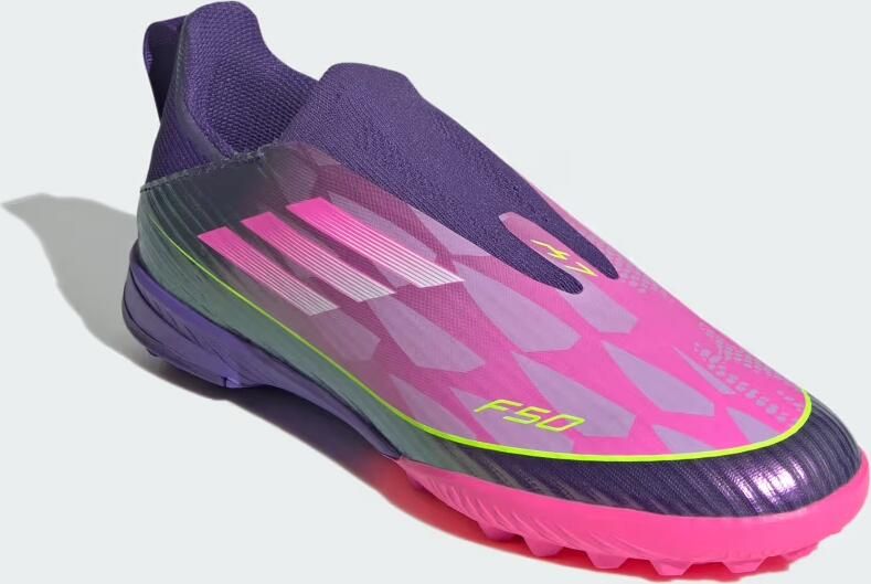 Adidas Perfor ce F50 LEAGUE Laceless Turf Voetbalschoenen Kids Kinderen Paars - Foto 4
