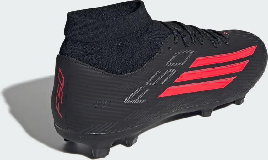 Adidas F50 League Mid Gras Kunstgras Voetbalschoenen (MG) Zwart Rood Donkergrijs - Foto 7