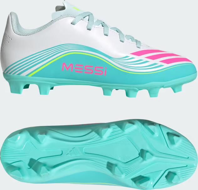 Adidas Perfor ce F50 MESSI CLUB Firm Ground Multi Ground Voetbalschoenen Kids Kinderen Wit - Foto 4