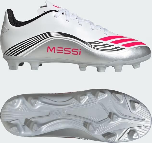 Adidas Perfor ce F50 Messi Club FG MG junior voetbalschoenen wit rood grijs - Foto 6