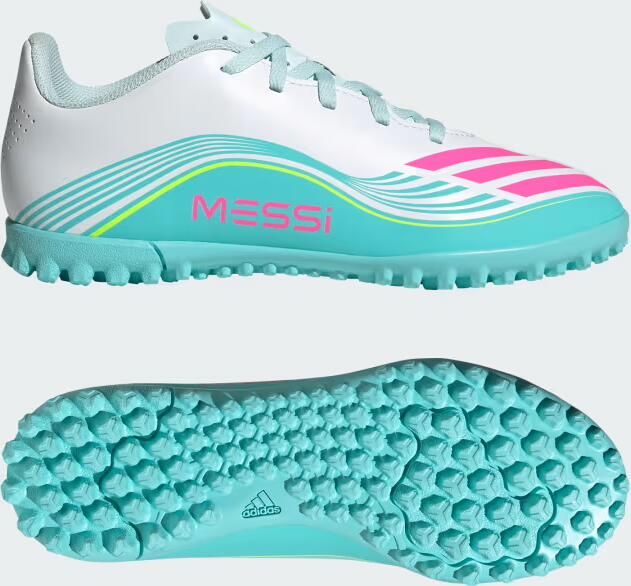 Adidas Perfor ce F50 Messi Club TF junior voetbalschoenen wit roze lichtgroen - Foto 7