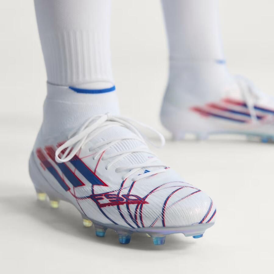 Adidas F50 Sparkfusion Elite Gras Kunstgras Voetbalschoenen (MG) Dames Wit Blauw Rood - Foto 7